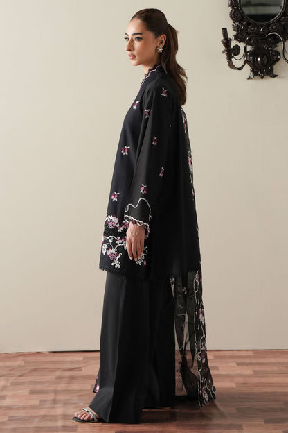 Cross Stitch | Mahiri Embroidered Collection 26 |EBONY MIST - Luxury Dress - available at Maria Faisal in UK and USA.