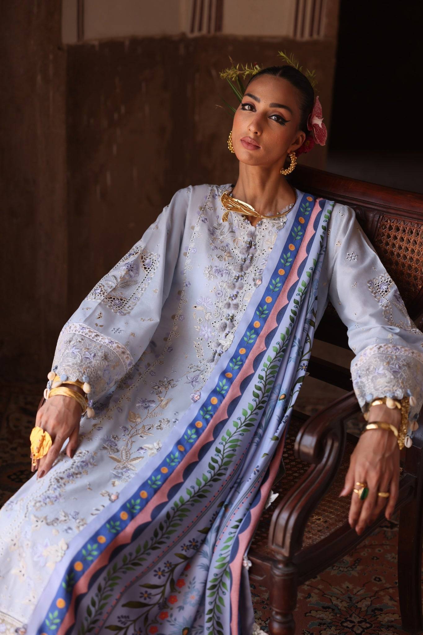 Elan | Luxury Lawn 25 | SERENE (EL25-01 B) by Maria Faisal - Registered Vendor of : Elan - type : Ladies Clothes - 100% original wedding dresses