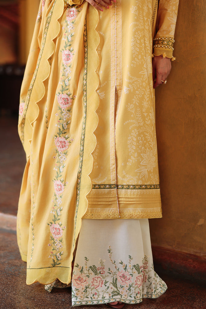 Cross Stitch | Eid Lawn Edit 26 | PETAL DRAPES - Luxury Dress - available at Maria Faisal in UK and USA.