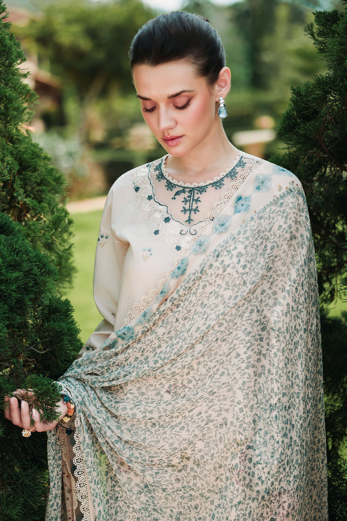 Cross Stitch | Eid Lawn Edit 26 | SUBTLE BEIGE - Luxury Dress - available at Maria Faisal in UK and USA.