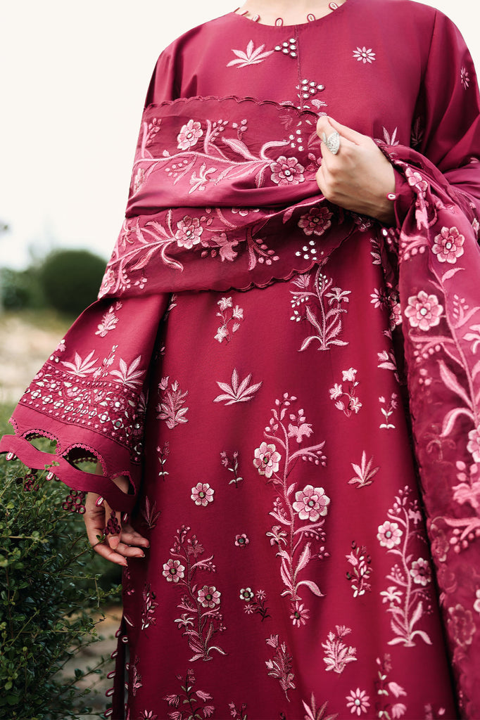 Cross Stitch | Eid Lawn Edit 26 | CRIMSON ROYALE - Luxury Dress - available at Maria Faisal in UK and USA.