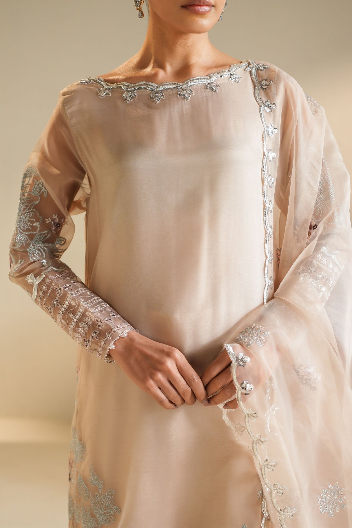Cross Stitch | SS-26 RTW LUX PRET EDIT-2 | Moonlit Dune - Luxury Dress - available at Maria Faisal in UK and USA.