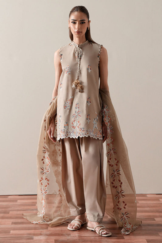 Cross Stitch | Mahiri Embroidered Collection 26 |DUSTY SAGE - Luxury Dress - available at Maria Faisal in UK and USA.