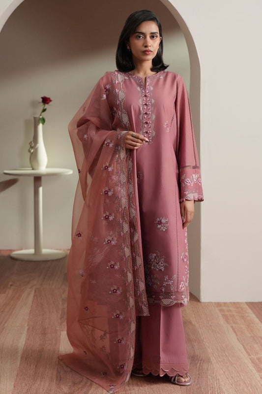 Cross Stitch | Mahiri Embroidered Collection 26 | BLUSH TAPESTRY - Luxury Dress - available at Maria Faisal in UK and USA.