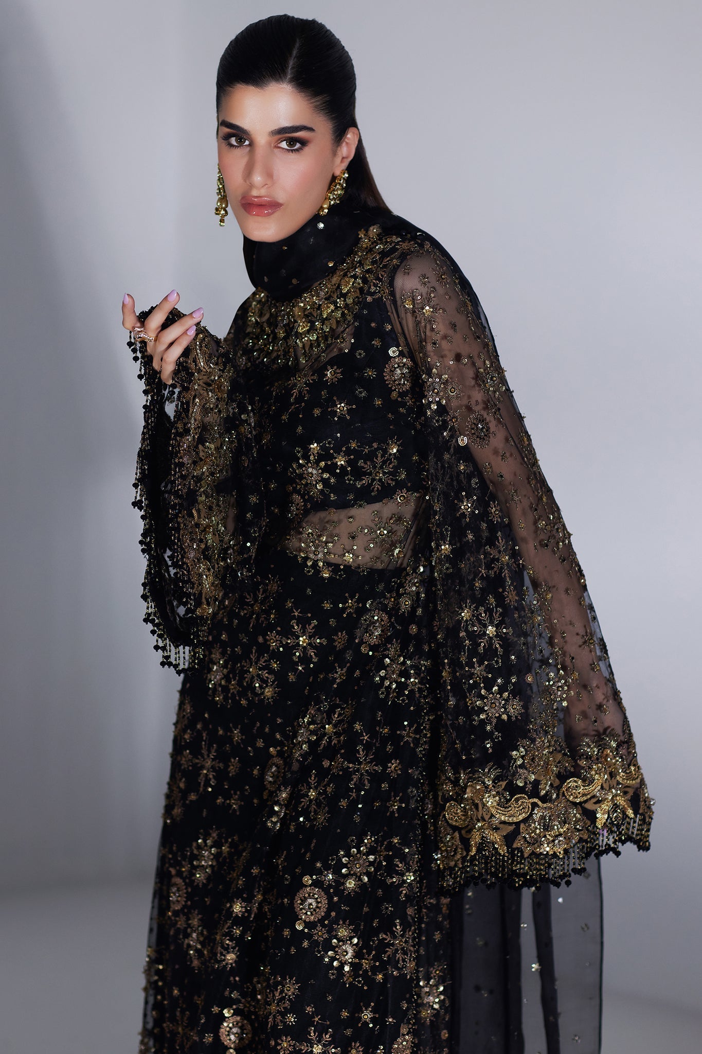 Elan | Luxury Wedding Wears | CASCADE D'ETOILES' (EP-21013) - Bridal Dress - available at Maria Faisal in UK and USA.