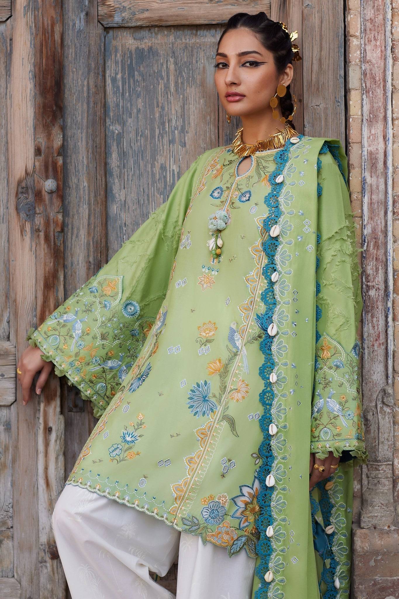 Elan | Luxury Lawn 25 | ISLA BLEU (EL25-11 B) by Maria Faisal - Registered Vendor of : Elan - type : Ladies Clothes - 100% original wedding dresses
