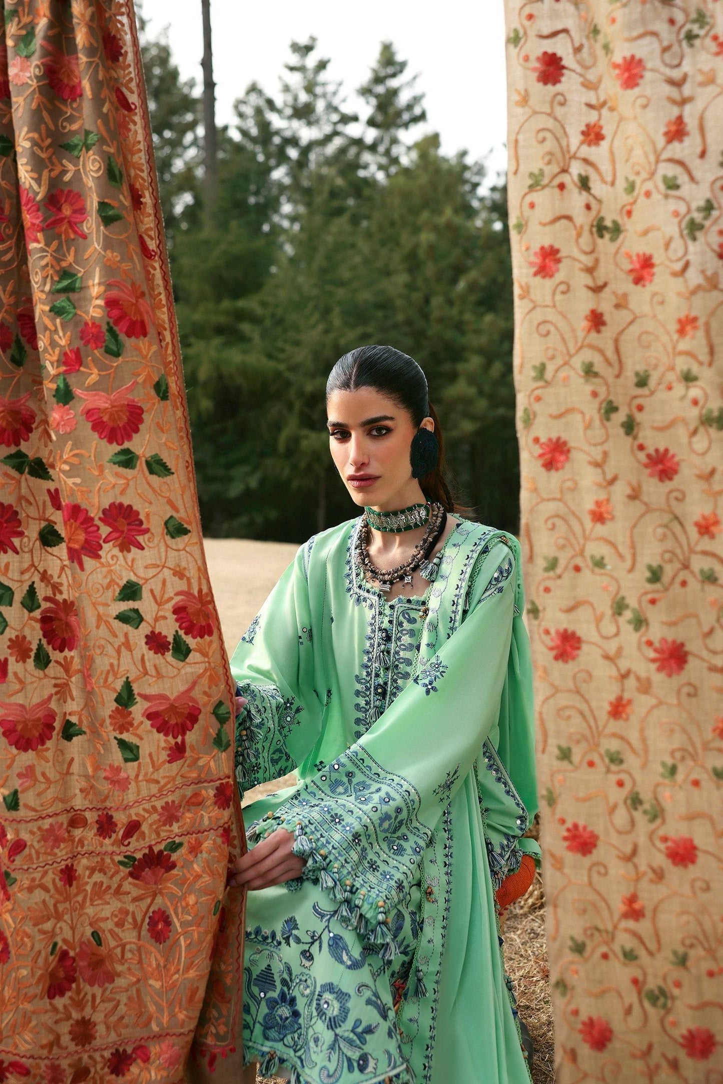 Zaha | Lawn 25 | ELAYA (ZL25-10 A) by Maria Faisal - Registered Vendor of : Zaha - type : Ladies Clothes - 100% original wedding dresses