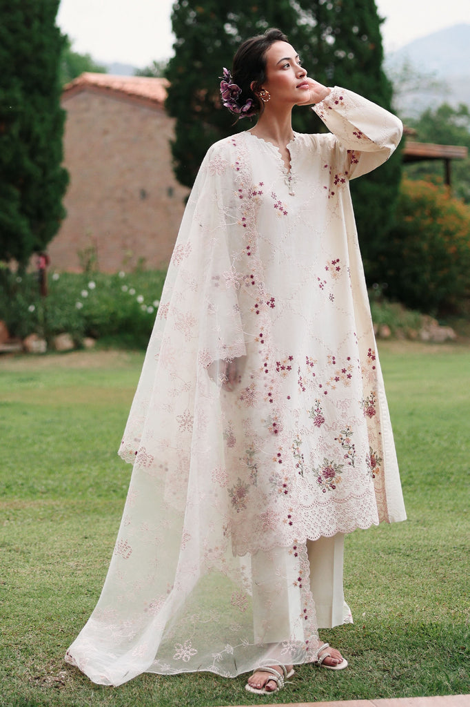 Cross Stitch | Eid Lawn Edit 26 | CARAMEL CREAM - Luxury Dress - available at Maria Faisal in UK and USA.