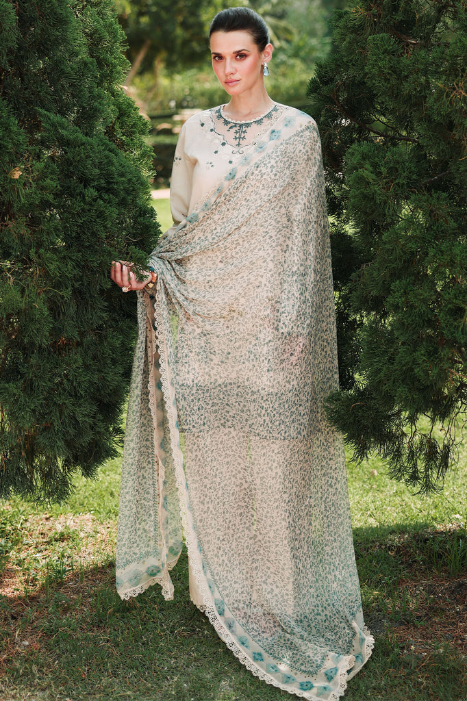 Cross Stitch | Eid Lawn Edit 26 | SUBTLE BEIGE - Luxury Dress - available at Maria Faisal in UK and USA.
