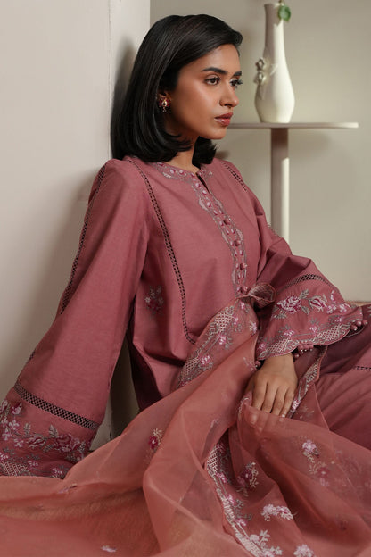 Cross Stitch | Mahiri Embroidered Collection 26 | BLUSH TAPESTRY - Luxury Dress - available at Maria Faisal in UK and USA.