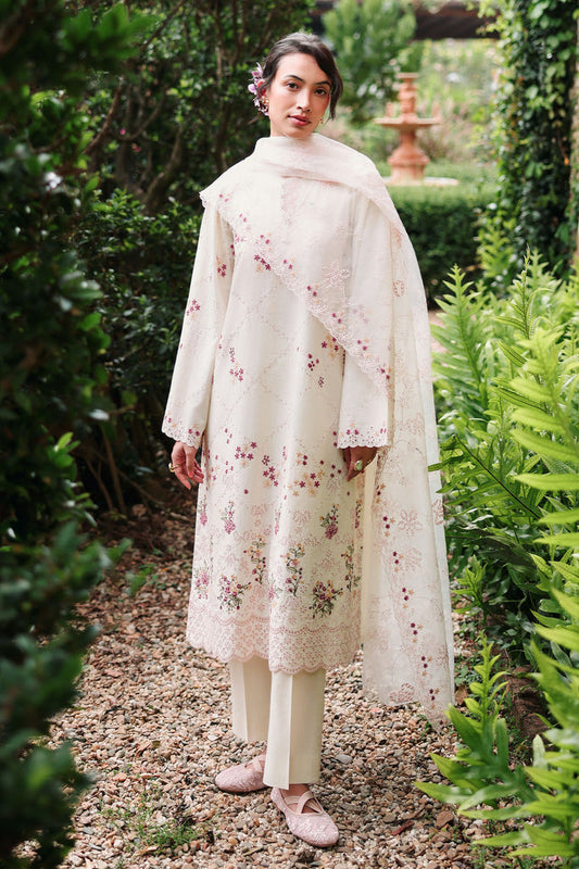 Cross Stitch | Eid Lawn Edit 26 | CARAMEL CREAM - Luxury Dress - available at Maria Faisal in UK and USA.