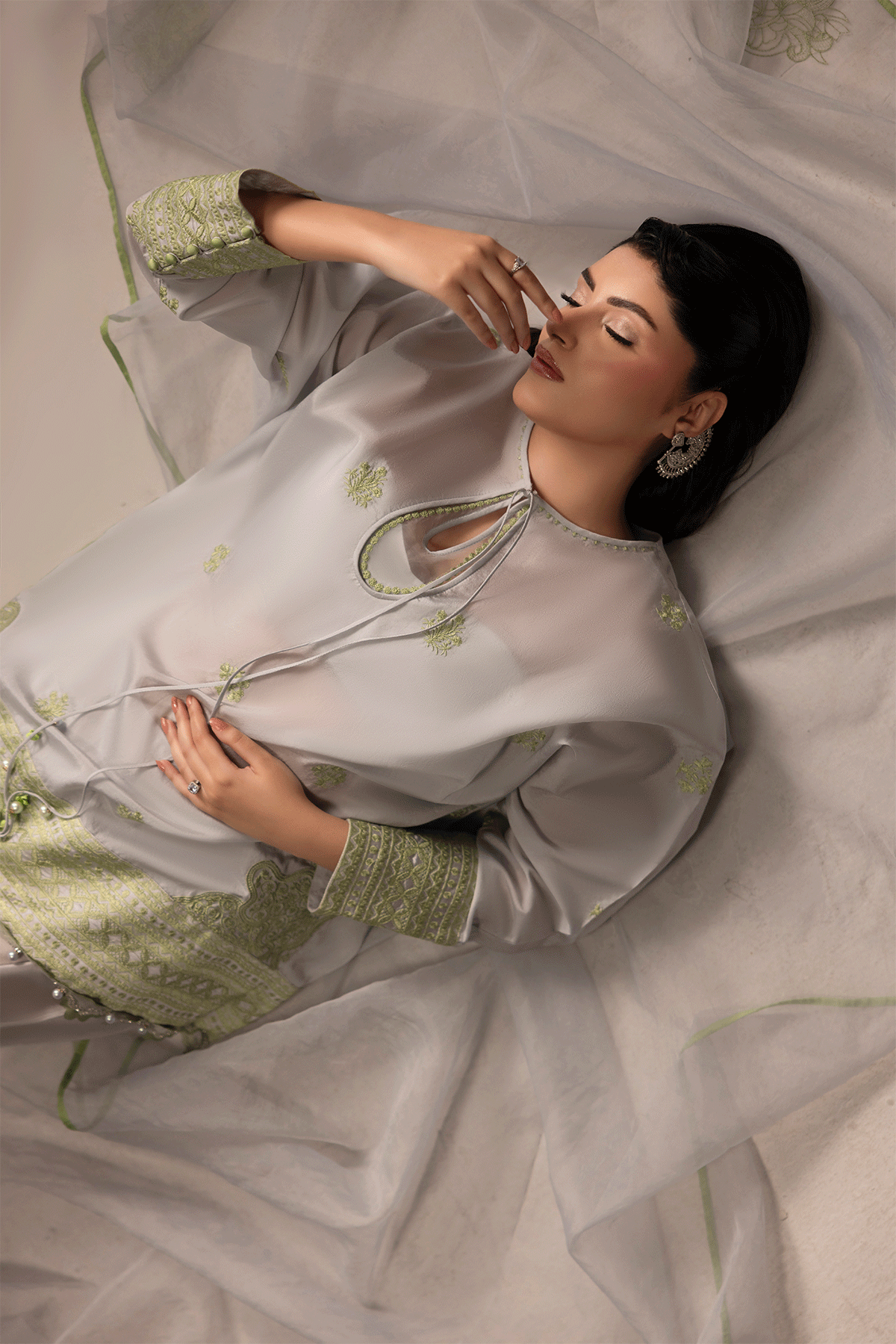 Erum Khan | Summer Whisper | Power Queen - Luxury Dress - available at Maria Faisal in UK and USA.