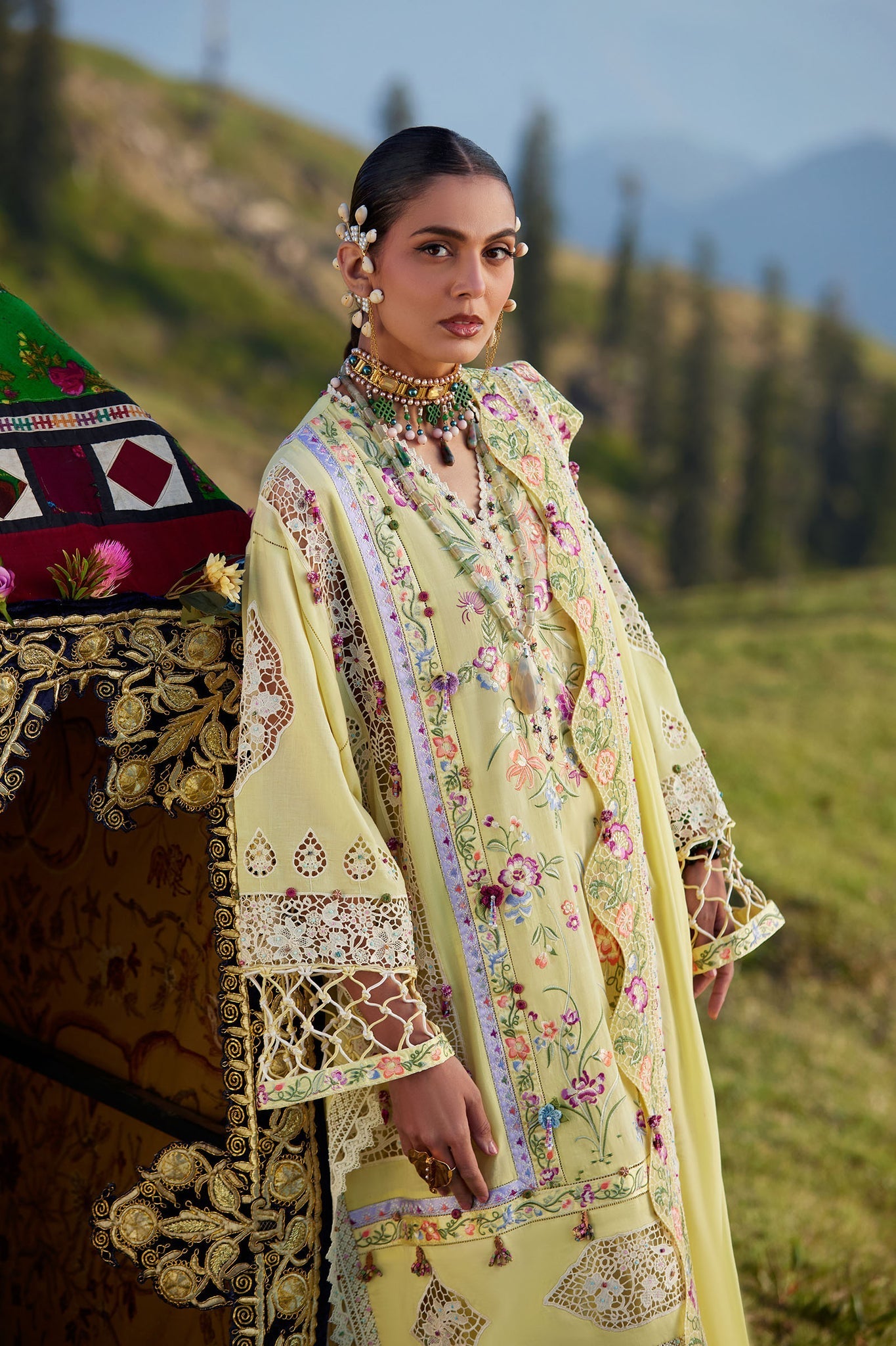 Elan | Kashmee Legacy Lawn 26 | NEELUNE (EL26-05 A) - Luxury Dress - available at Maria Faisal in UK and USA.