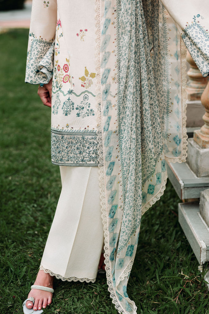 Cross Stitch | Eid Lawn Edit 26 | SUBTLE BEIGE - Luxury Dress - available at Maria Faisal in UK and USA.