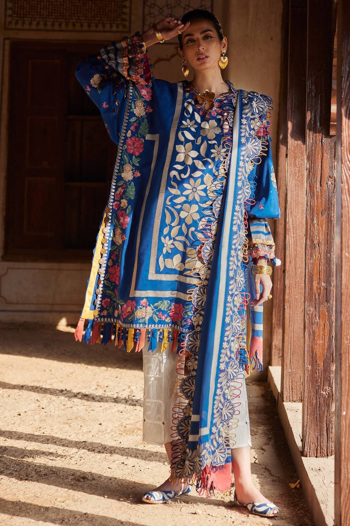 Elan | Luxury Lawn 25 | AURELIA (EL25-08 A) by Maria Faisal - Registered Vendor of : Elan - type : Ladies Clothes - 100% original wedding dresses