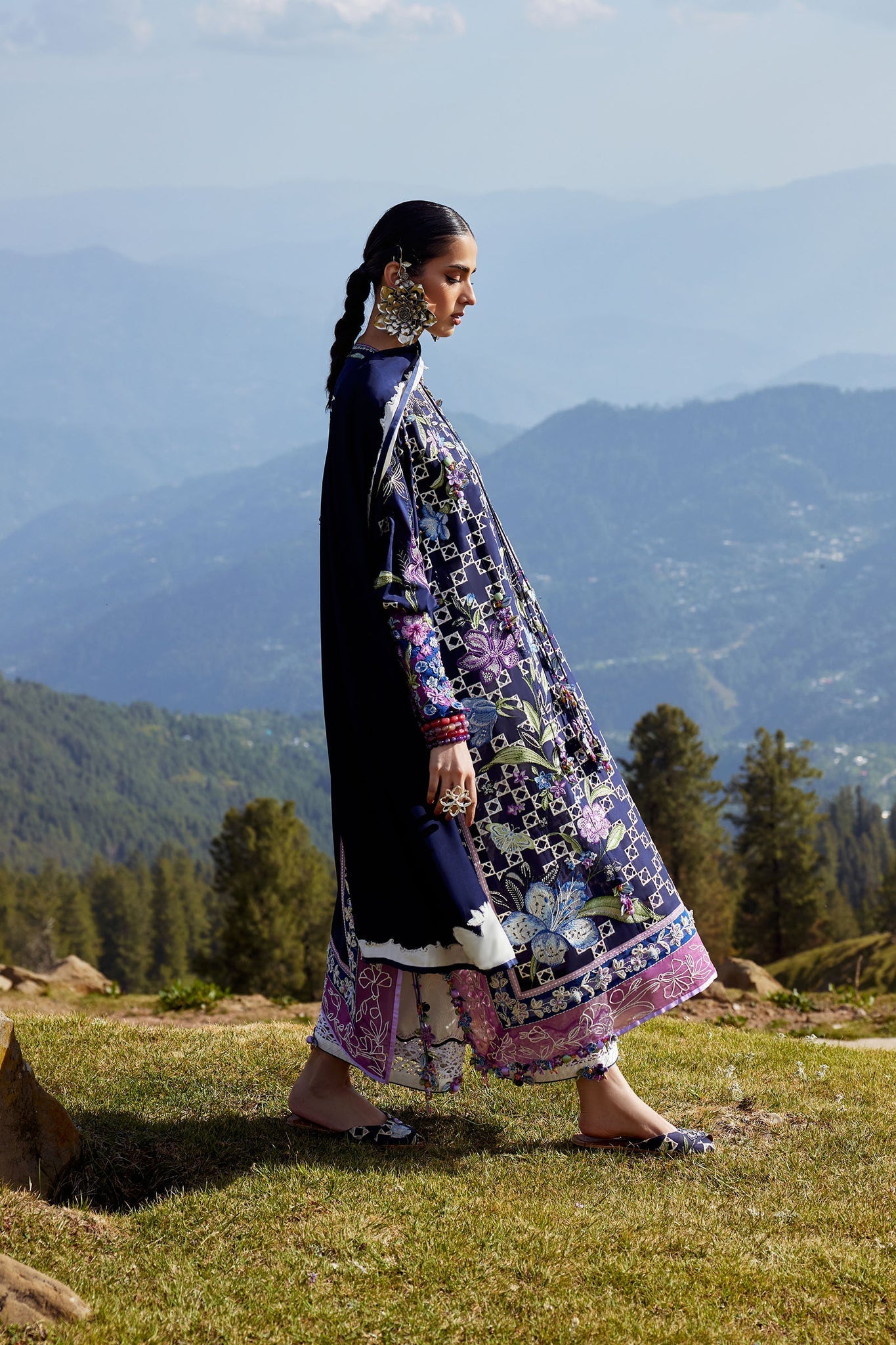 Elan | Kashmee Legacy Lawn 26 |SONAMARG (EL26-09 B) - Luxury Dress - available at Maria Faisal in UK and USA.