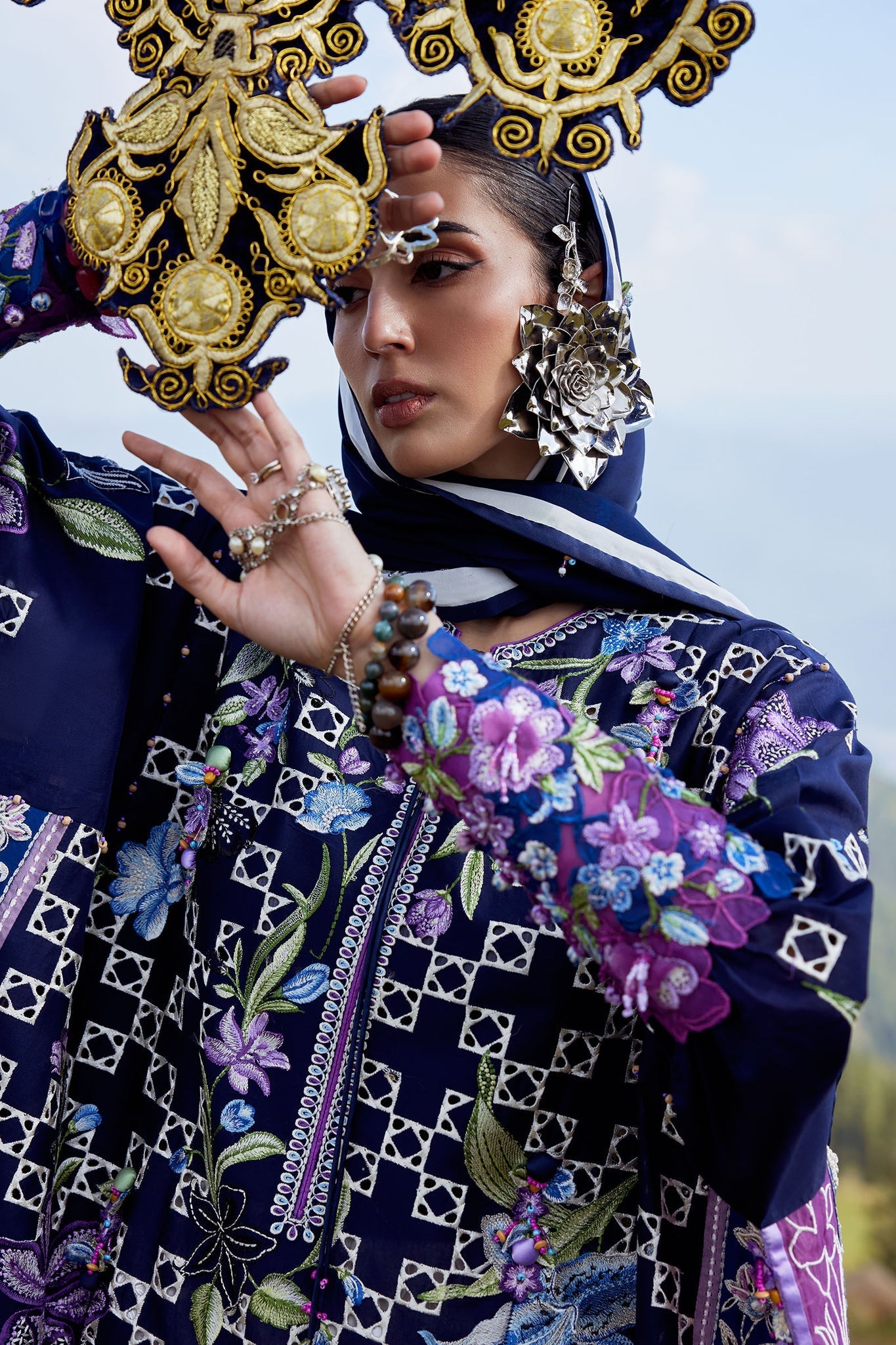 Elan | Kashmee Legacy Lawn 26 |SONAMARG (EL26-09 B) - Luxury Dress - available at Maria Faisal in UK and USA.