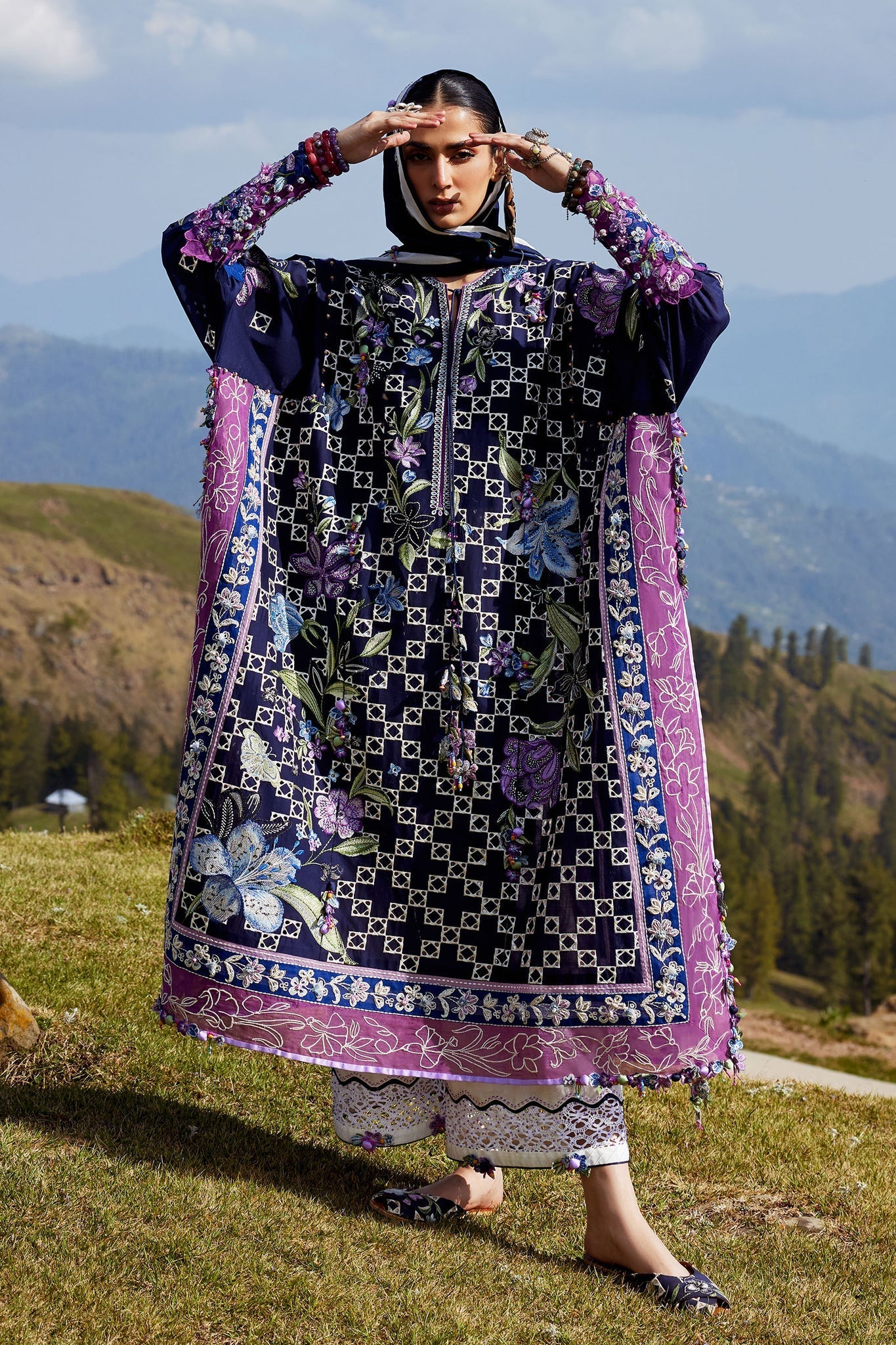 Elan | Kashmee Legacy Lawn 26 |SONAMARG (EL26-09 B) - Luxury Dress - available at Maria Faisal in UK and USA.
