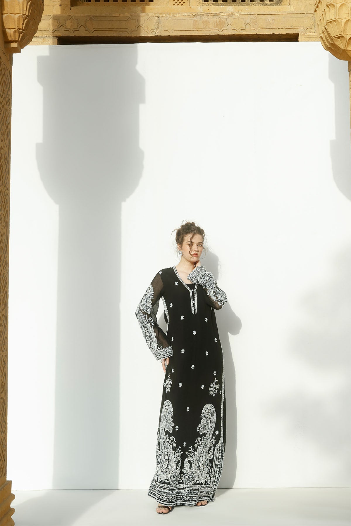 Erum Khan | Carvaan Formals | Shabnour - Formal Dress - available at Maria Faisal in UK and USA.