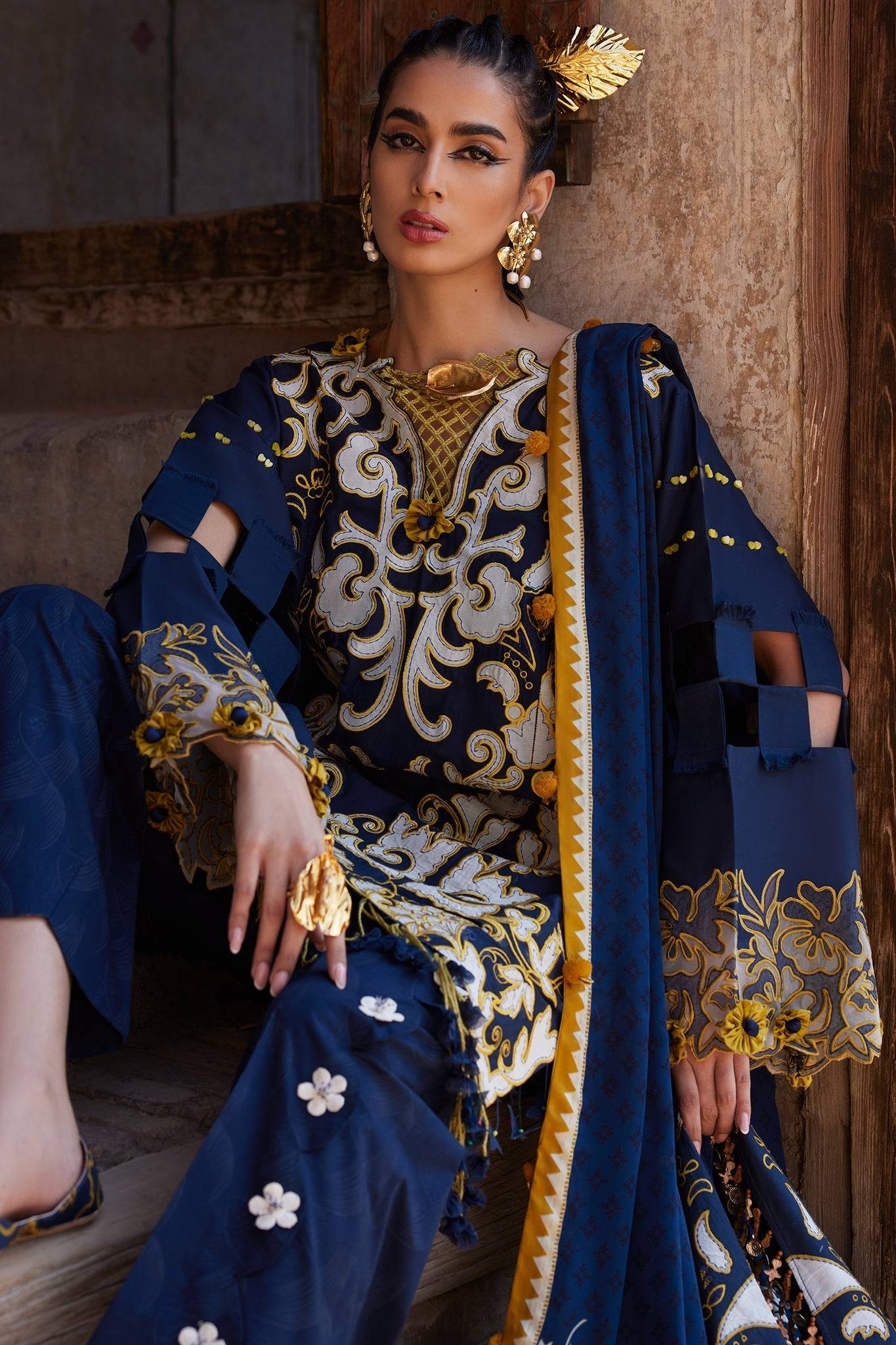 Elan | Luxury Lawn 25 | SOLENE (EL25-03 B) by Maria Faisal - Registered Vendor of : Elan - type : Ladies Clothes - 100% original wedding dresses