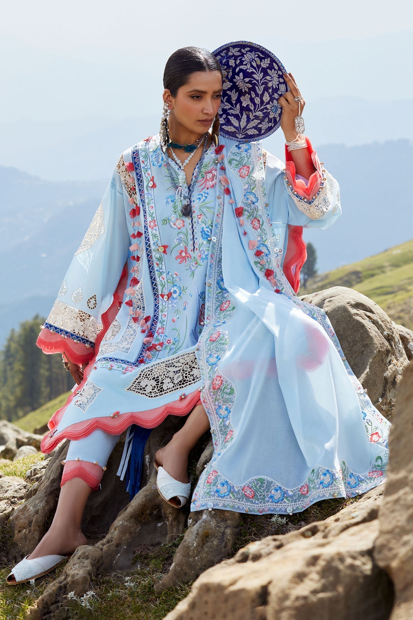 Elan | Kashmee Legacy Lawn 26 |NEELUNE (EL26-05 B) - Luxury Dress - available at Maria Faisal in UK and USA.