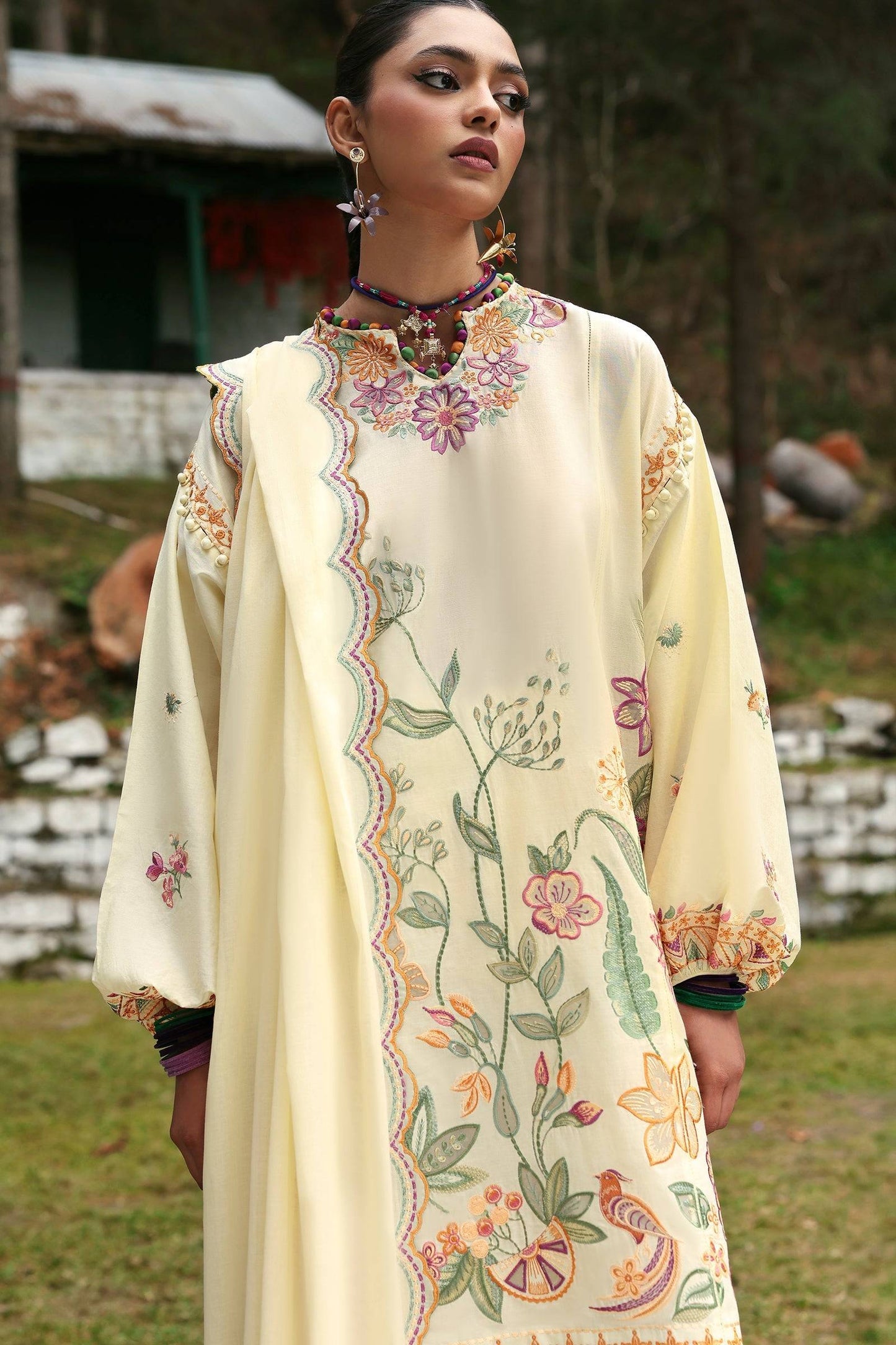 Zaha | Lawn 25 | ZANIA (ZL25-13 A) by Maria Faisal - Registered Vendor of : Zaha - type : Ladies Clothes - 100% original wedding dresses