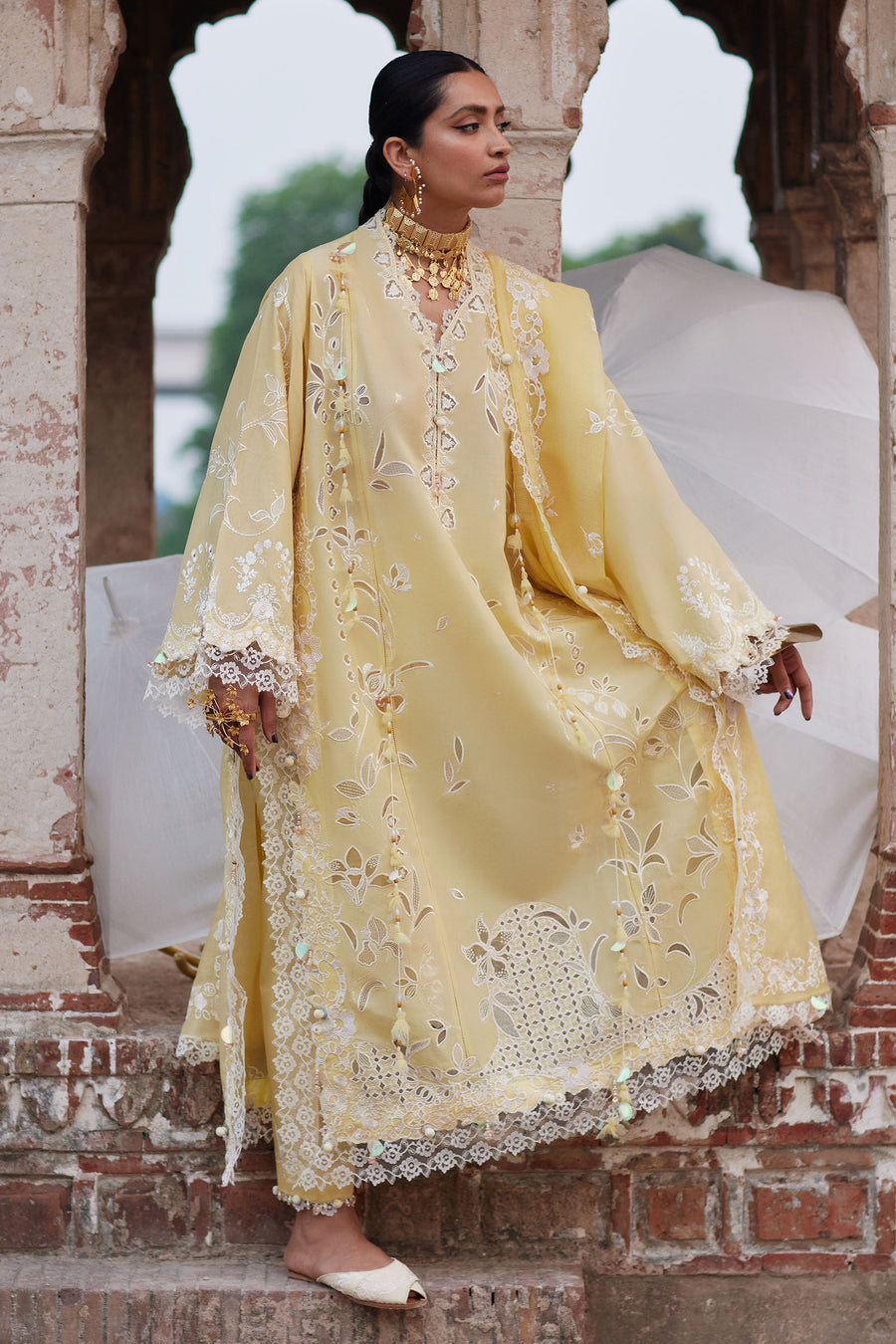 Elan | Kashmee Legacy Lawn 26 |NOORAI (EL26-06 B) - Luxury Dress - available at Maria Faisal in UK and USA.
