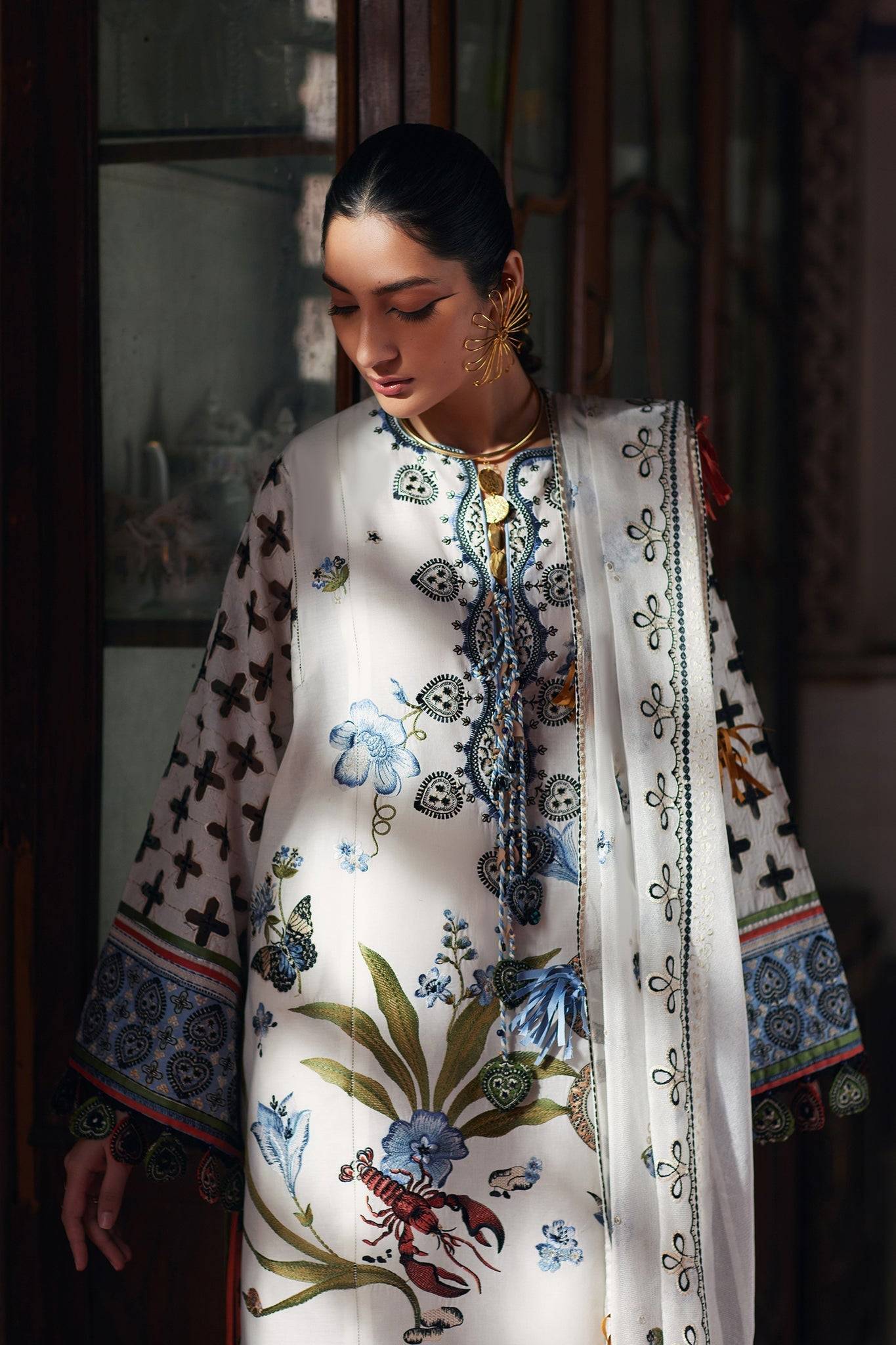 Elan | Luxury Lawn 25 | AZUREH (EL25-04 B) by Maria Faisal - Registered Vendor of : Elan - type : Ladies Clothes - 100% original wedding dresses