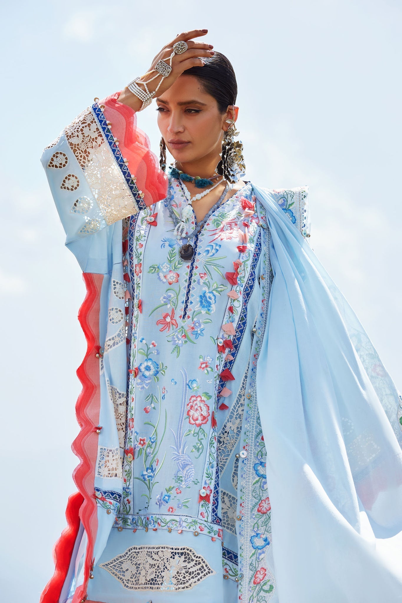 Elan | Kashmee Legacy Lawn 26 |NEELUNE (EL26-05 B) - Luxury Dress - available at Maria Faisal in UK and USA.