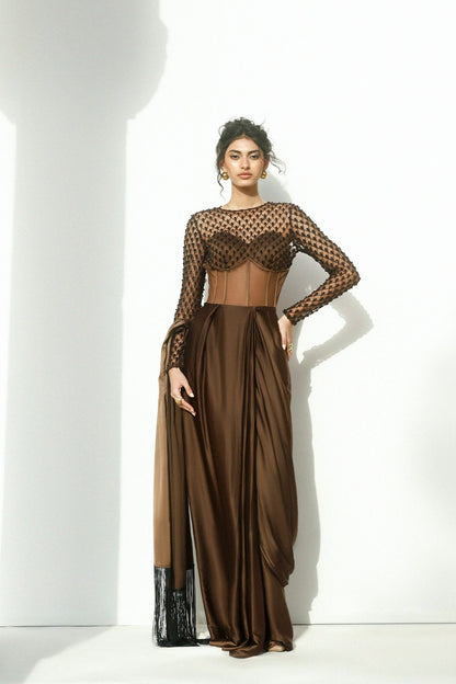Erum Khan | Carvaan Formals |Raazmeen - Formal Dress - available at Maria Faisal in UK and USA.