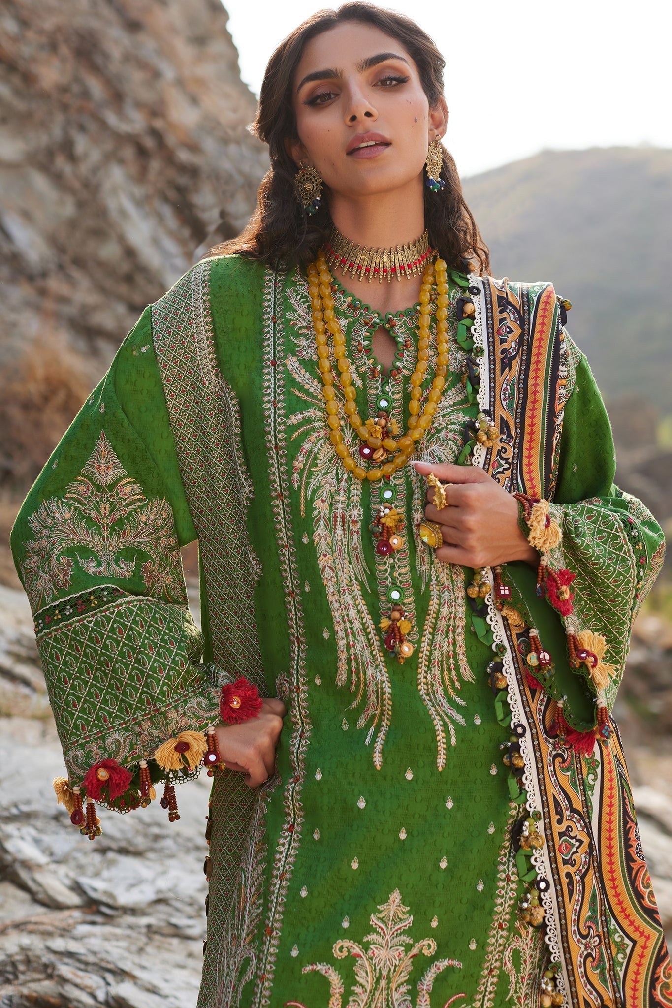 Elan | Winter Collection 24 | CORA (EW24-03) - Designer Dress with Intricate embroidery and embellishments. Shop elegent wedding dress at Maria Faisal.