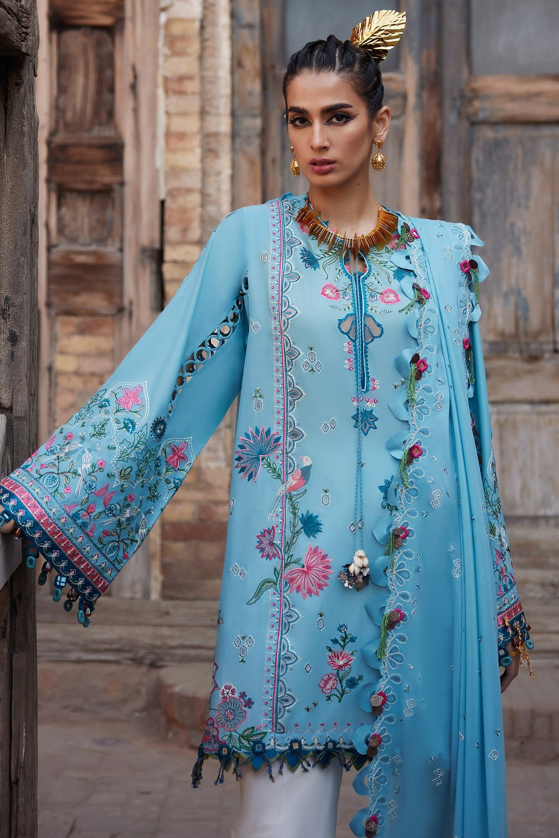 Elan | Luxury Lawn 25 | ISLA BLEU (EL25-11 A) - Ladies Clothes - Maria Faisal