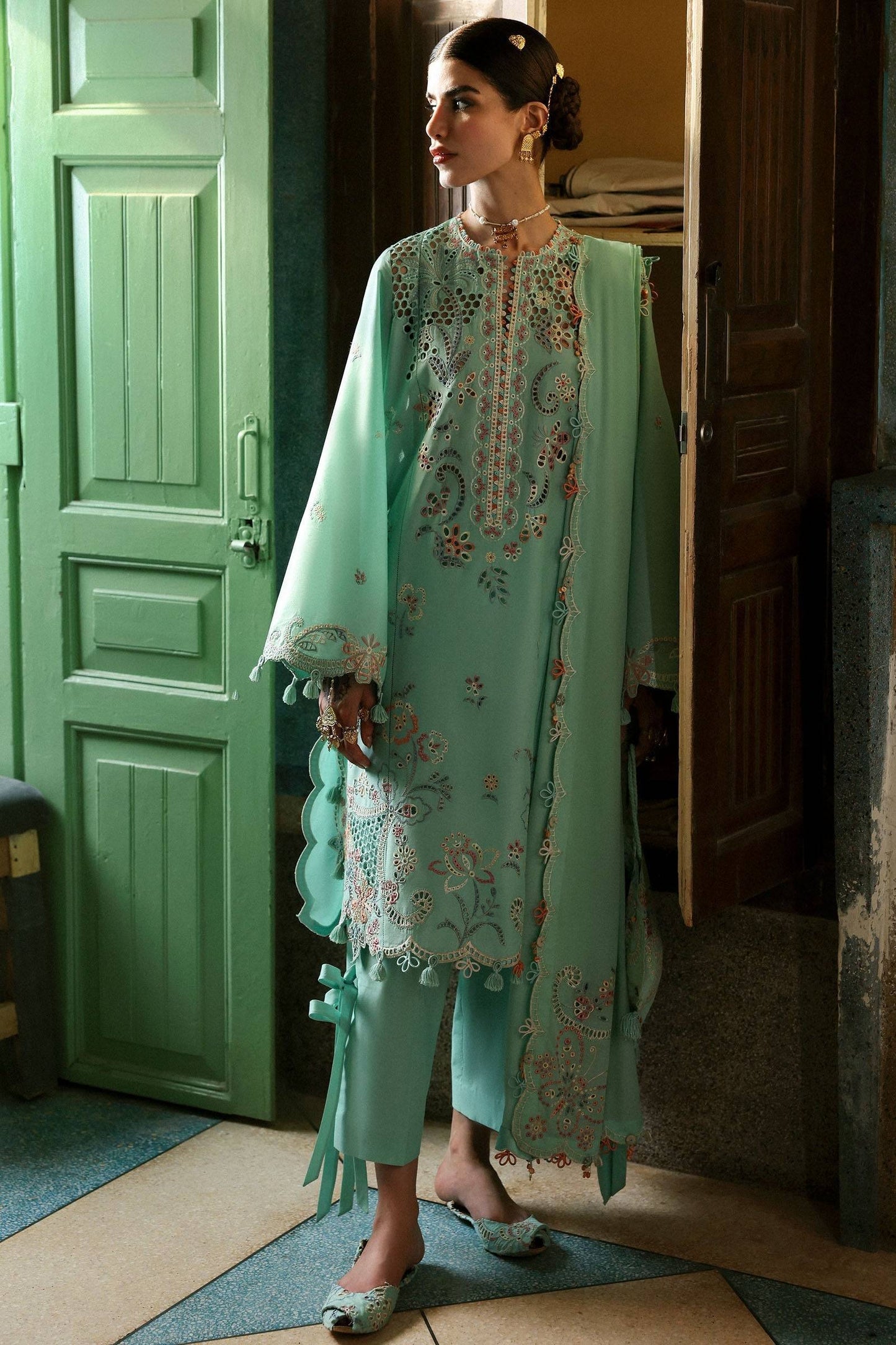 Zaha | Festive Lawn 25 | SEHER (ZF-25-05) by Maria Faisal - Registered Vendor of : Zaha - type : Ladies Clothes - 100% original wedding dresses