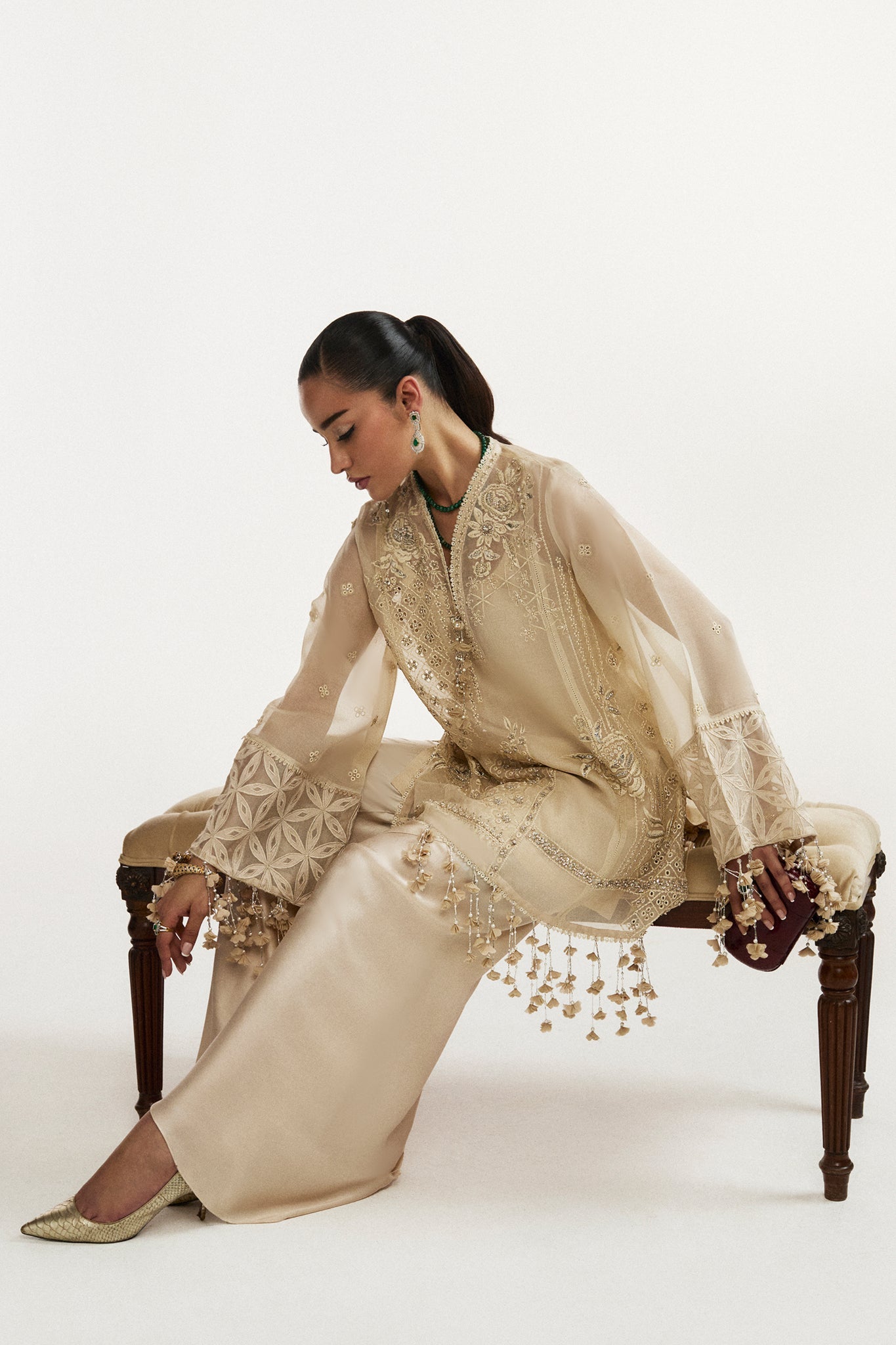 Elan | Vital Ornee | SOLENNE D'OR (EV-21356) - Formal Dress - available at Maria Faisal in UK and USA.