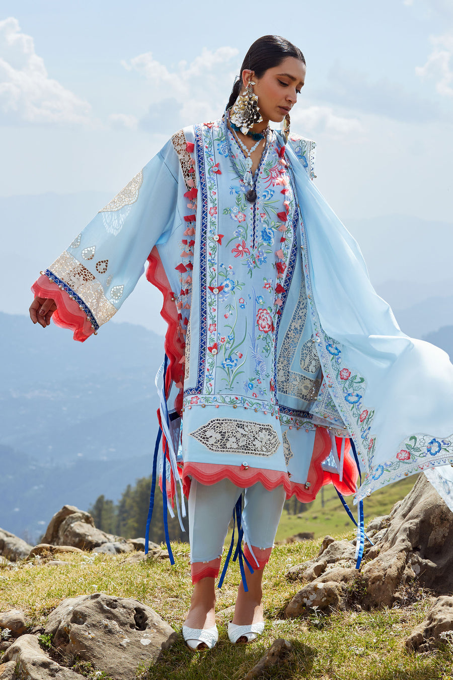 Elan | Kashmee Legacy Lawn 26 |NEELUNE (EL26-05 B) - Luxury Dress - available at Maria Faisal in UK and USA.