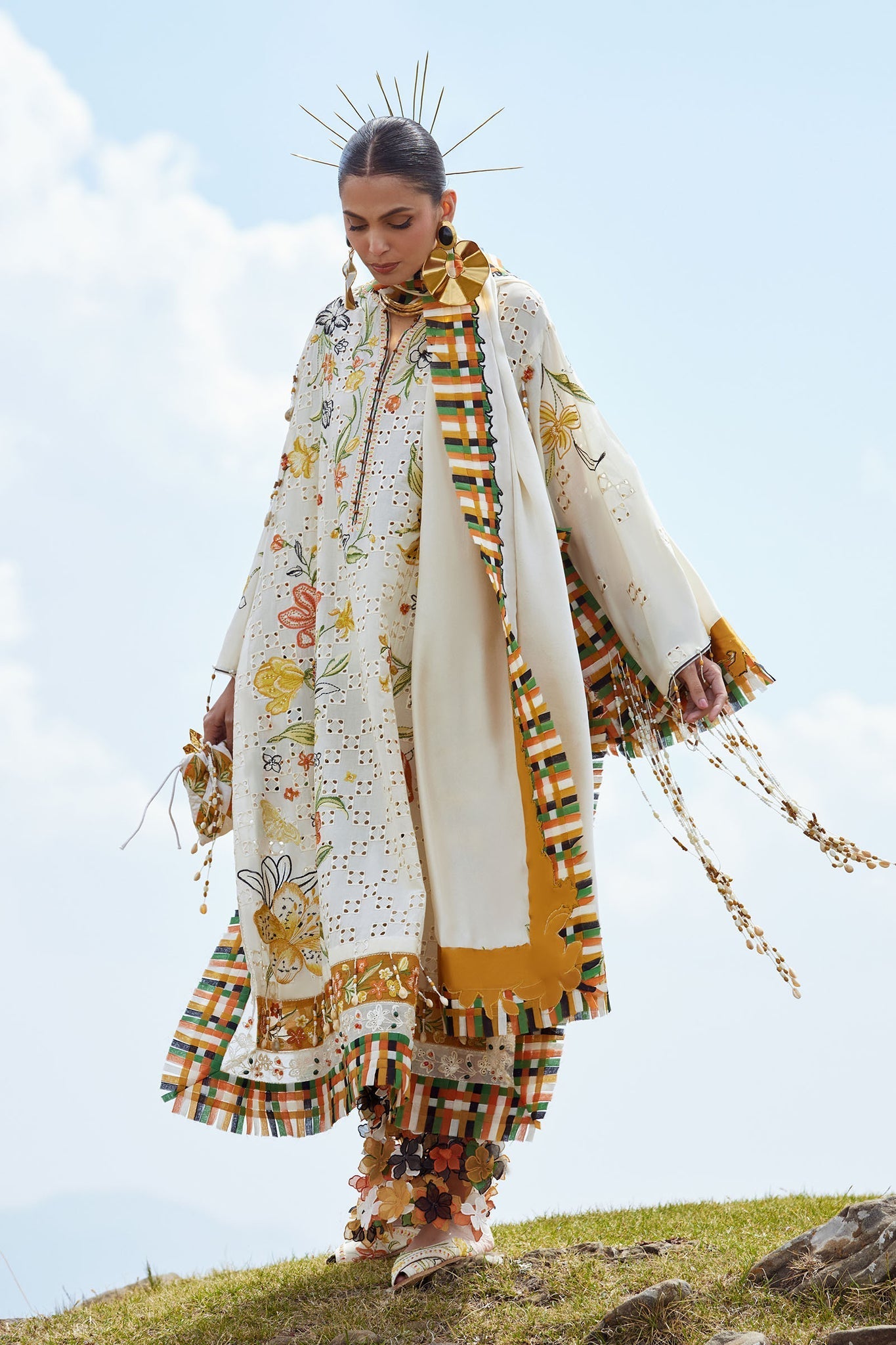 Elan | Kashmee Legacy Lawn 26 |SONAMARG (EL26-09 A) - Luxury Dress - available at Maria Faisal in UK and USA.