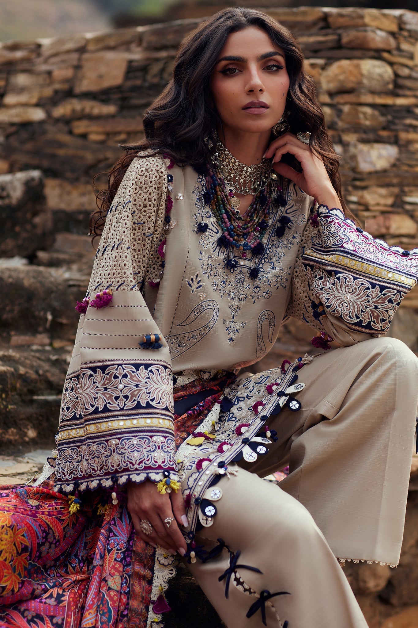 Elan | Winter Collection 24 | ARSIA (EW24-02) - Designer Dress with Intricate embroidery and embellishments. Shop elegent wedding dress at Maria Faisal.