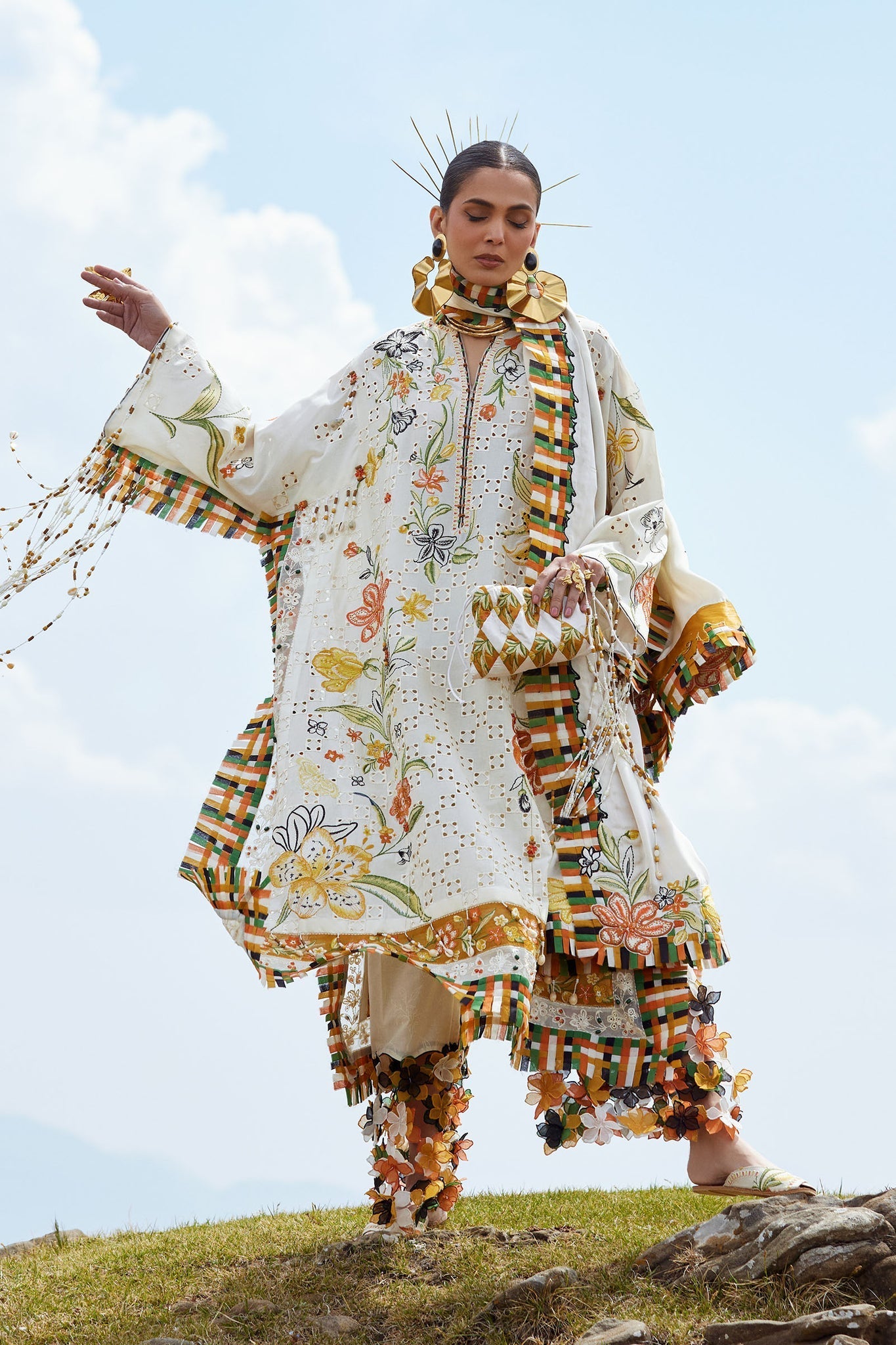 Elan | Kashmee Legacy Lawn 26 |SONAMARG (EL26-09 A) - Luxury Dress - available at Maria Faisal in UK and USA.
