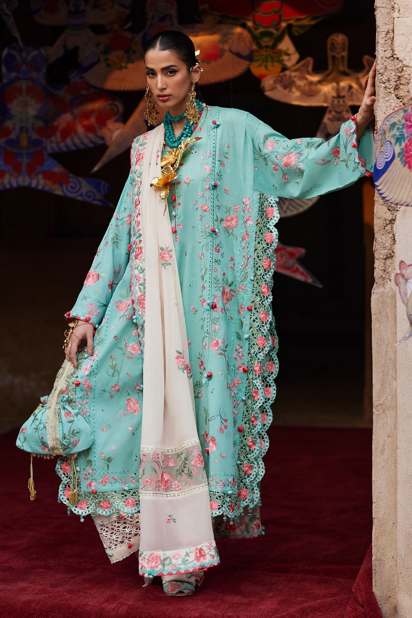 Elan | Kashmee Legacy Lawn 26 |GULRAAZ (EL26-08 B) - Luxury Dress - available at Maria Faisal in UK and USA.