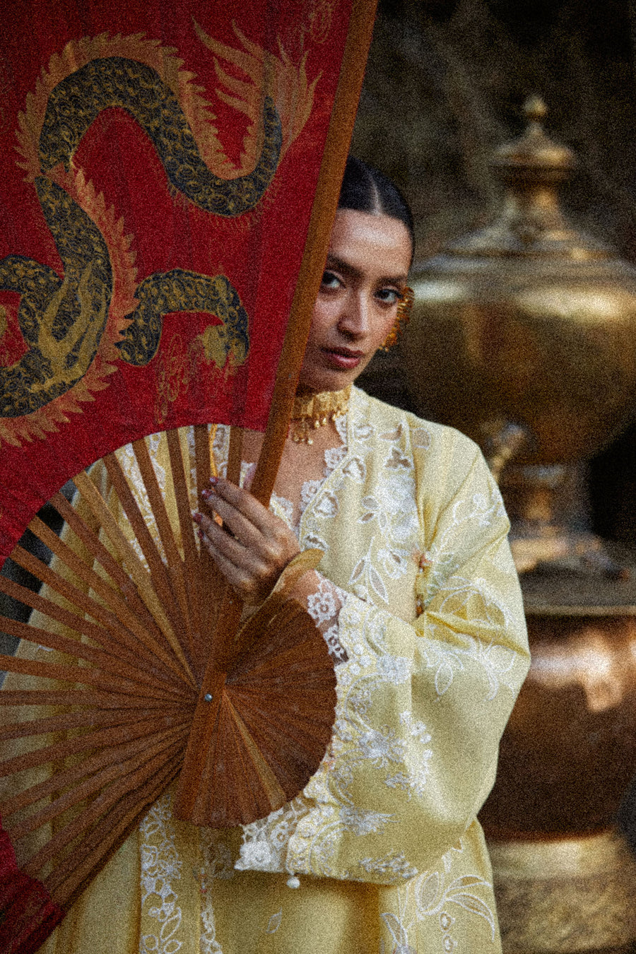 Elan | Kashmee Legacy Lawn 26 |NOORAI (EL26-06 B) - Luxury Dress - available at Maria Faisal in UK and USA.