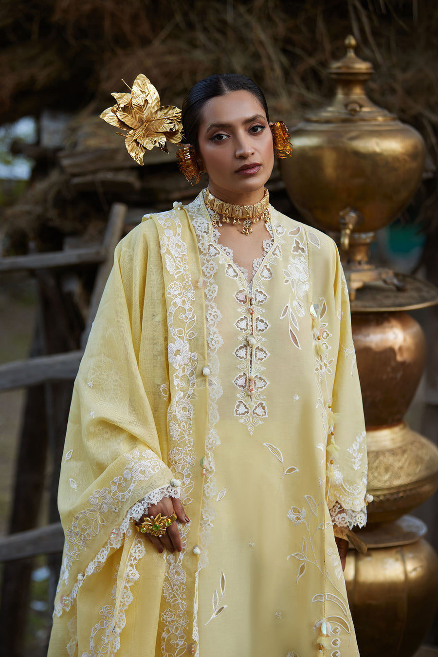 Elan | Kashmee Legacy Lawn 26 |NOORAI (EL26-06 B) - Luxury Dress - available at Maria Faisal in UK and USA.