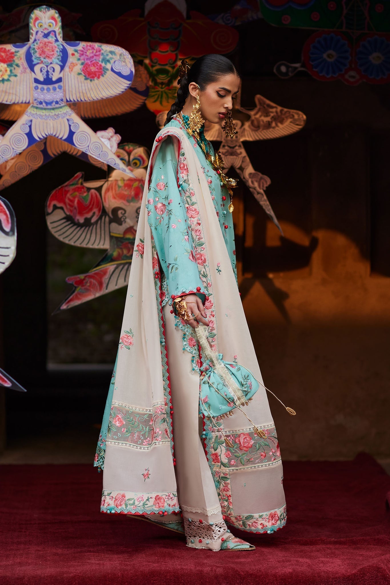 Elan | Kashmee Legacy Lawn 26 |GULRAAZ (EL26-08 B) - Luxury Dress - available at Maria Faisal in UK and USA.