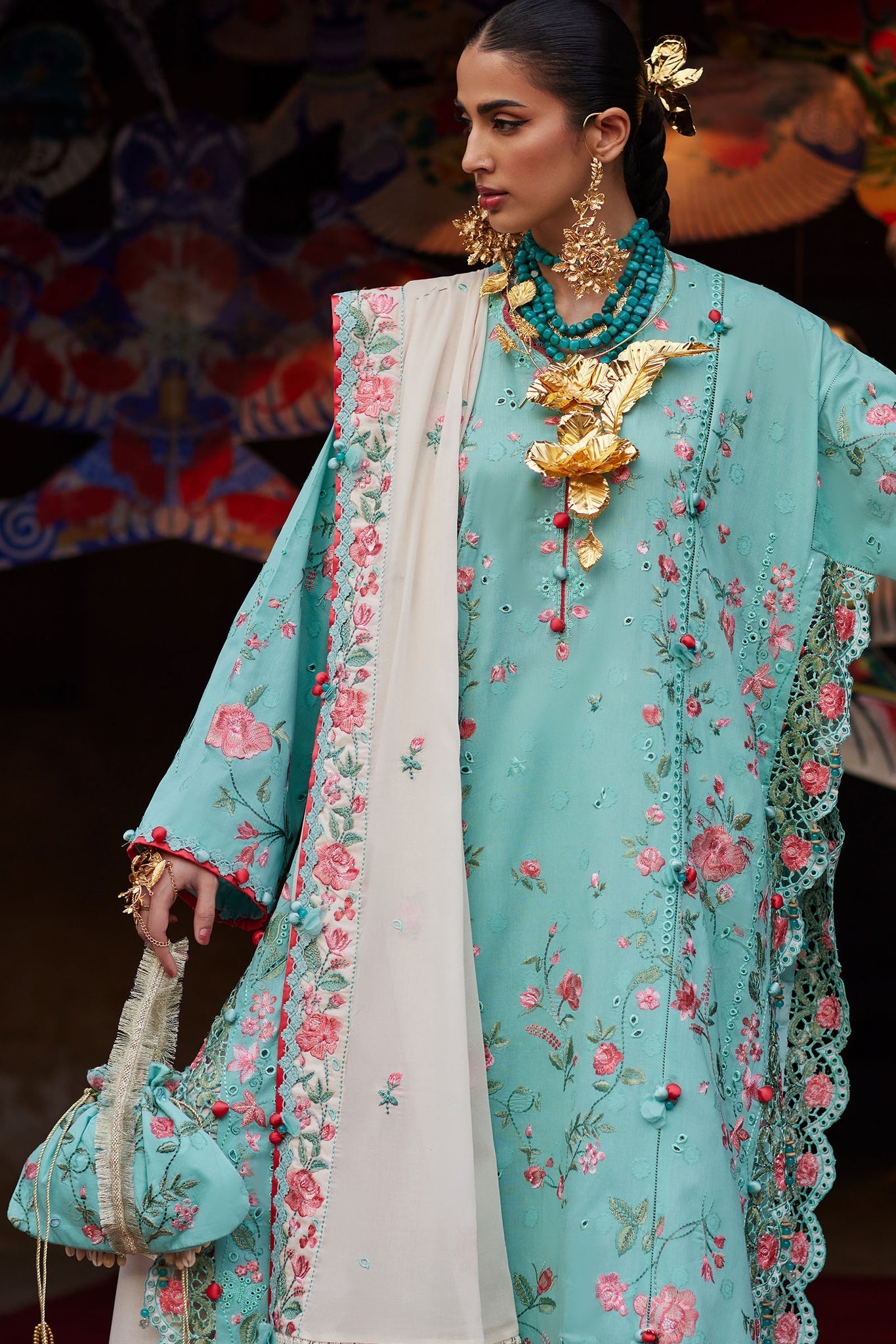 Elan | Kashmee Legacy Lawn 26 |GULRAAZ (EL26-08 B) - Luxury Dress - available at Maria Faisal in UK and USA.