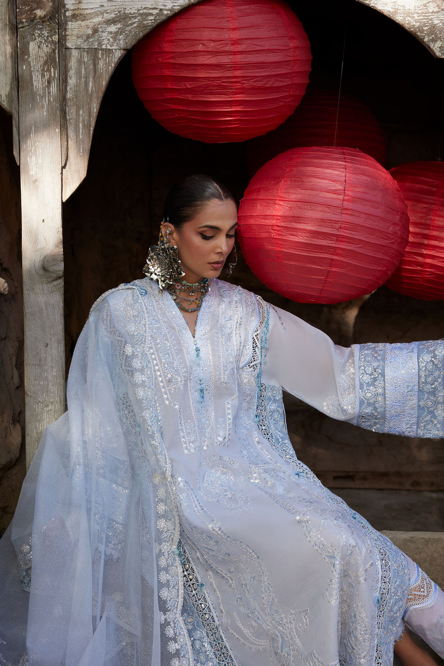 Elan | Kashmee Legacy Lawn 26 | ROUHAAN (EL26-04 A) - Luxury Dress - available at Maria Faisal in UK and USA.