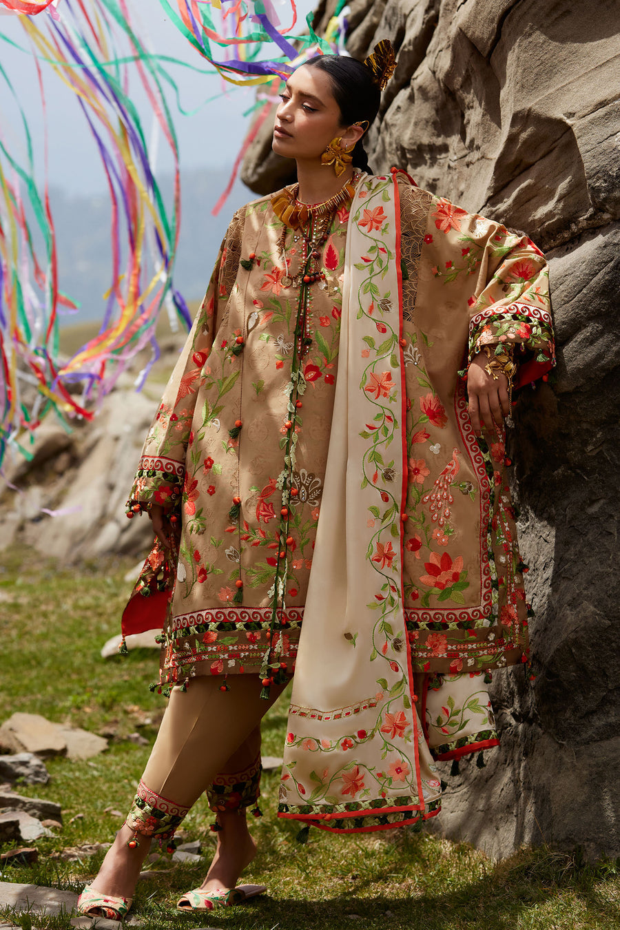 Elan | Kashmee Legacy Lawn 26 |DEODAR (EL26-12 B) - Luxury Dress - available at Maria Faisal in UK and USA.