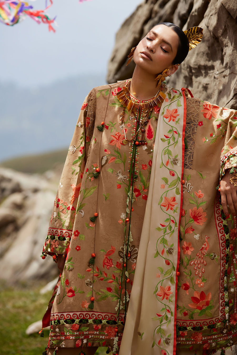 Elan | Kashmee Legacy Lawn 26 |DEODAR (EL26-12 B) - Luxury Dress - available at Maria Faisal in UK and USA.