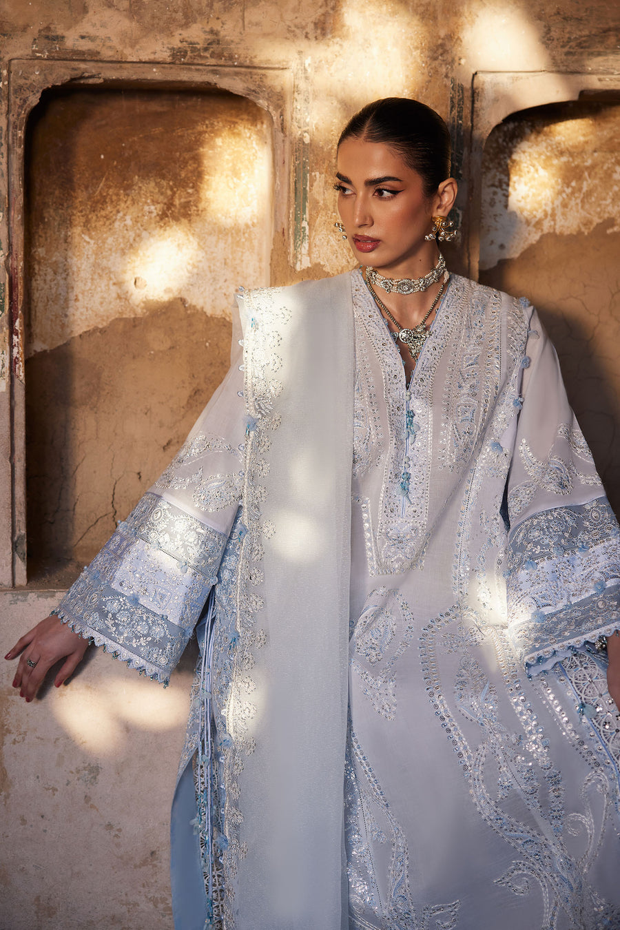 Elan | Kashmee Legacy Lawn 26 | ROUHAAN (EL26-04 A) - Luxury Dress - available at Maria Faisal in UK and USA.