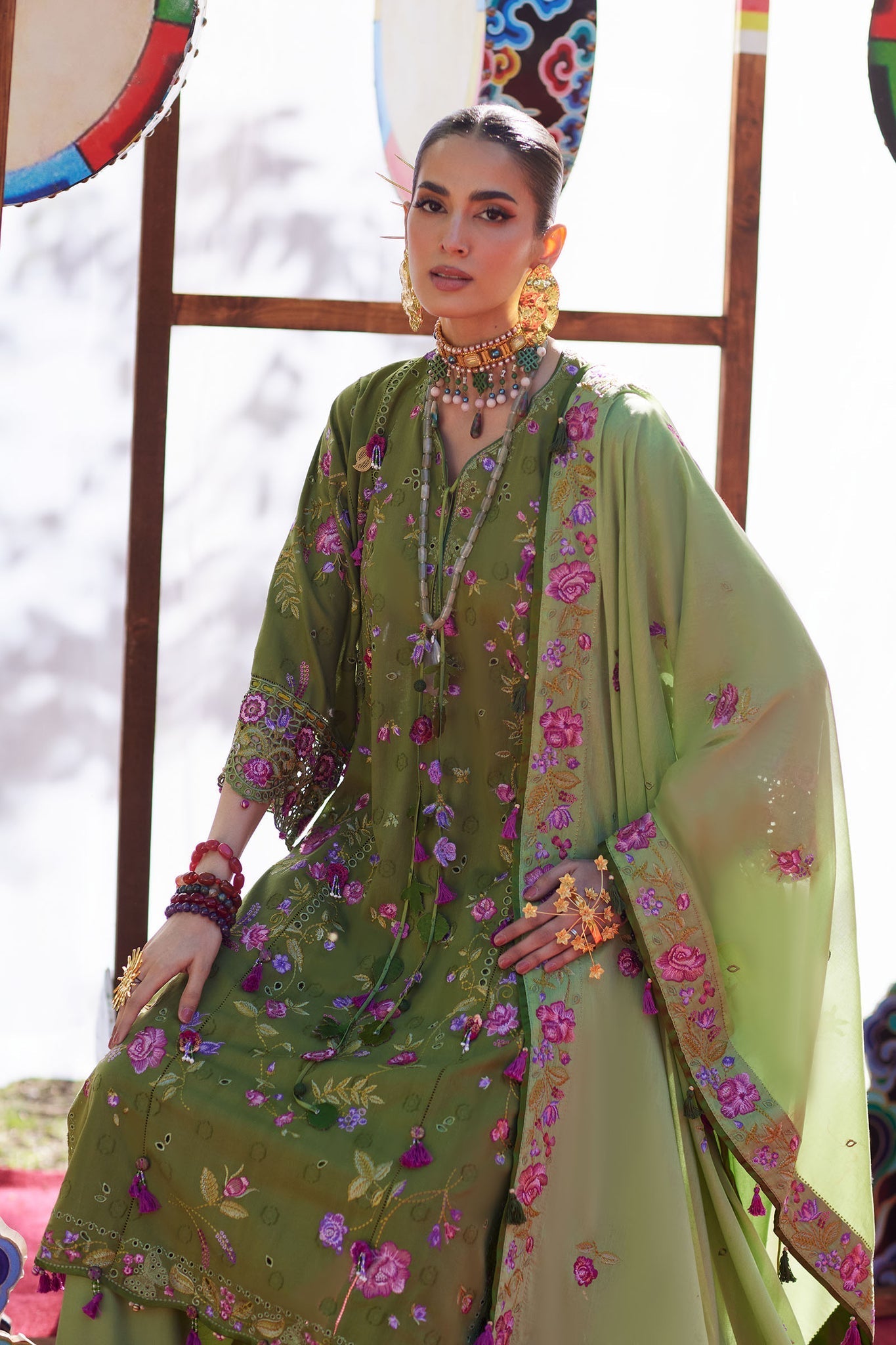 Elan | Kashmee Legacy Lawn 26 |GULRAAZ (EL26-08 A) - Luxury Dress - available at Maria Faisal in UK and USA.