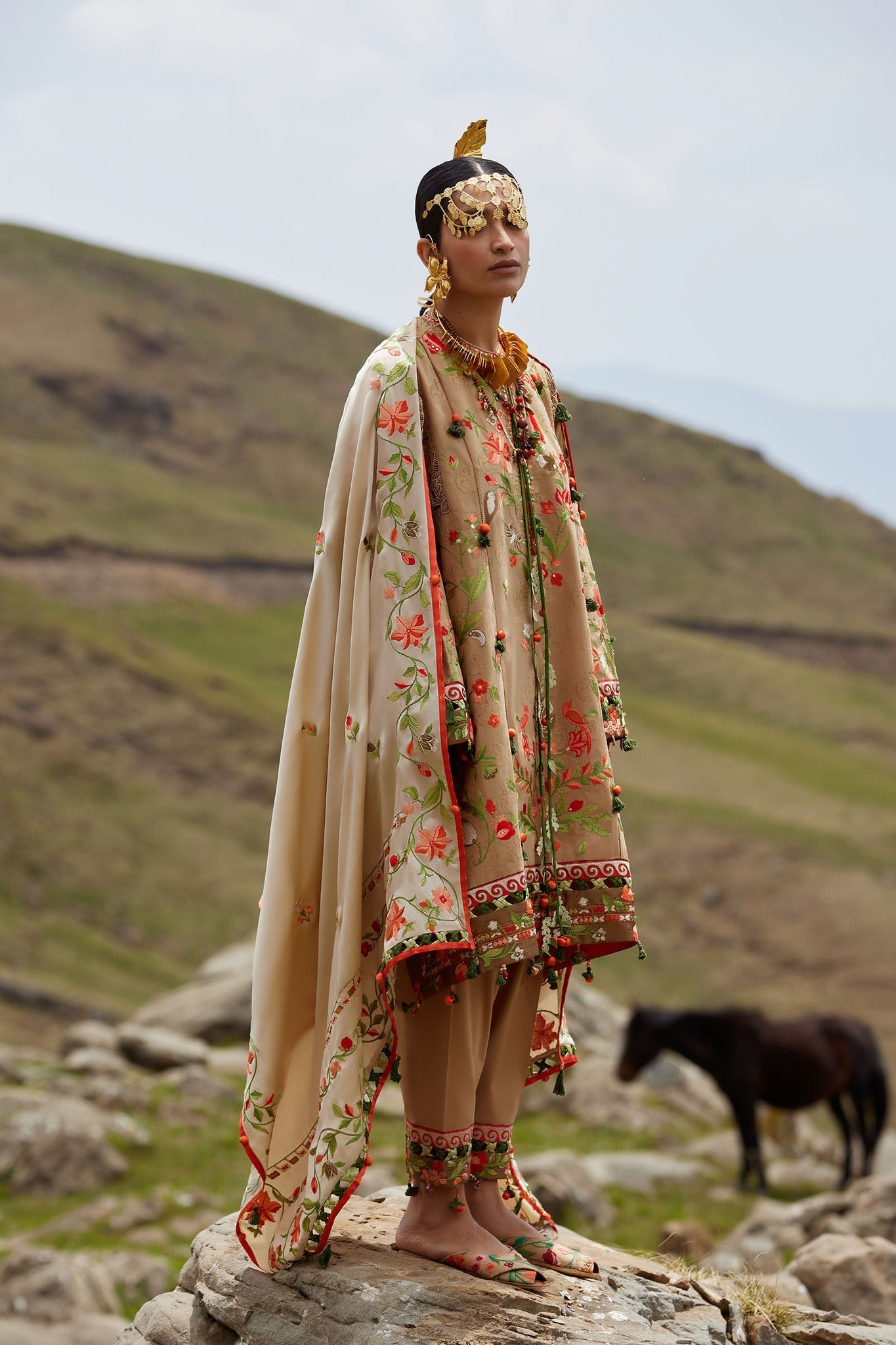Elan | Kashmee Legacy Lawn 26 |DEODAR (EL26-12 B) - Luxury Dress - available at Maria Faisal in UK and USA.