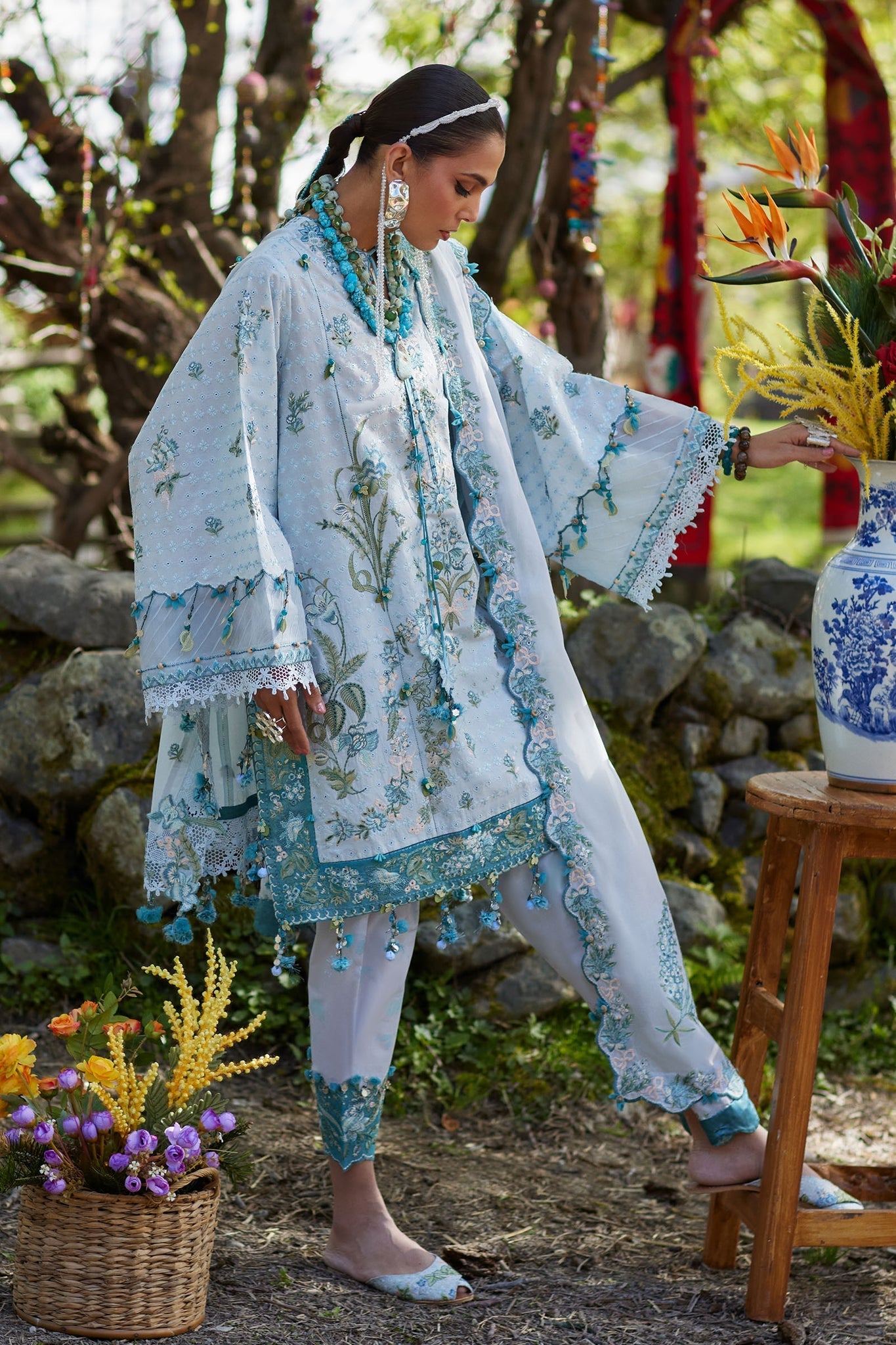 Elan | Kashmee Legacy Lawn 26 | MEHRVAAN (EL26-10 B) - Luxury Dress - available at Maria Faisal in UK and USA.